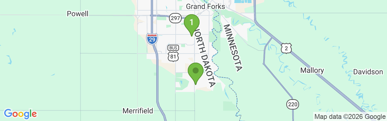 Map showing facility locations
