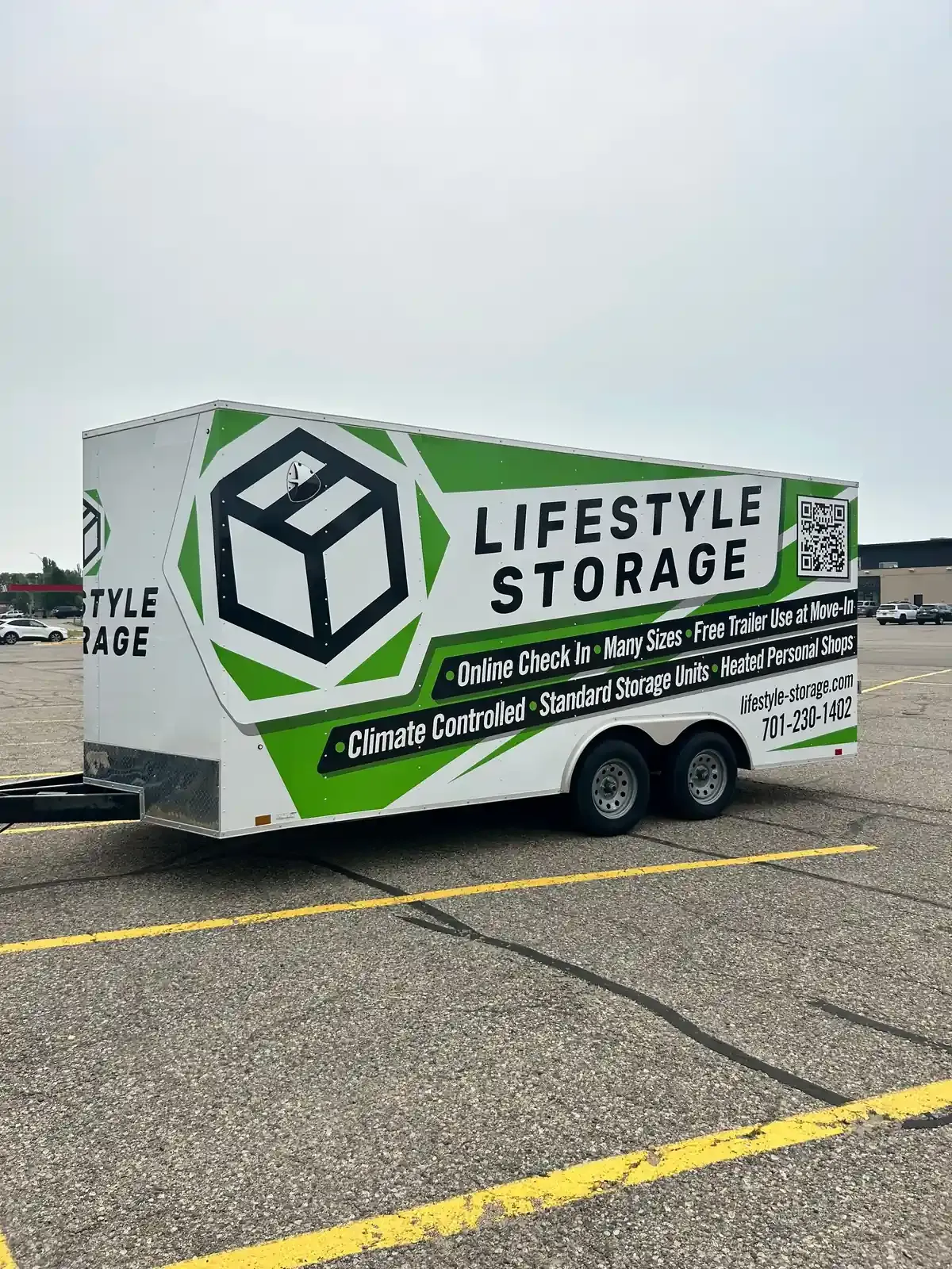 Trailer with Lifestyle Storage Logo