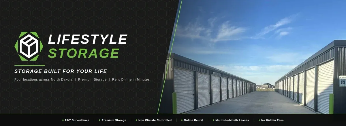 Lifestyle logo with taglines and roll up doors